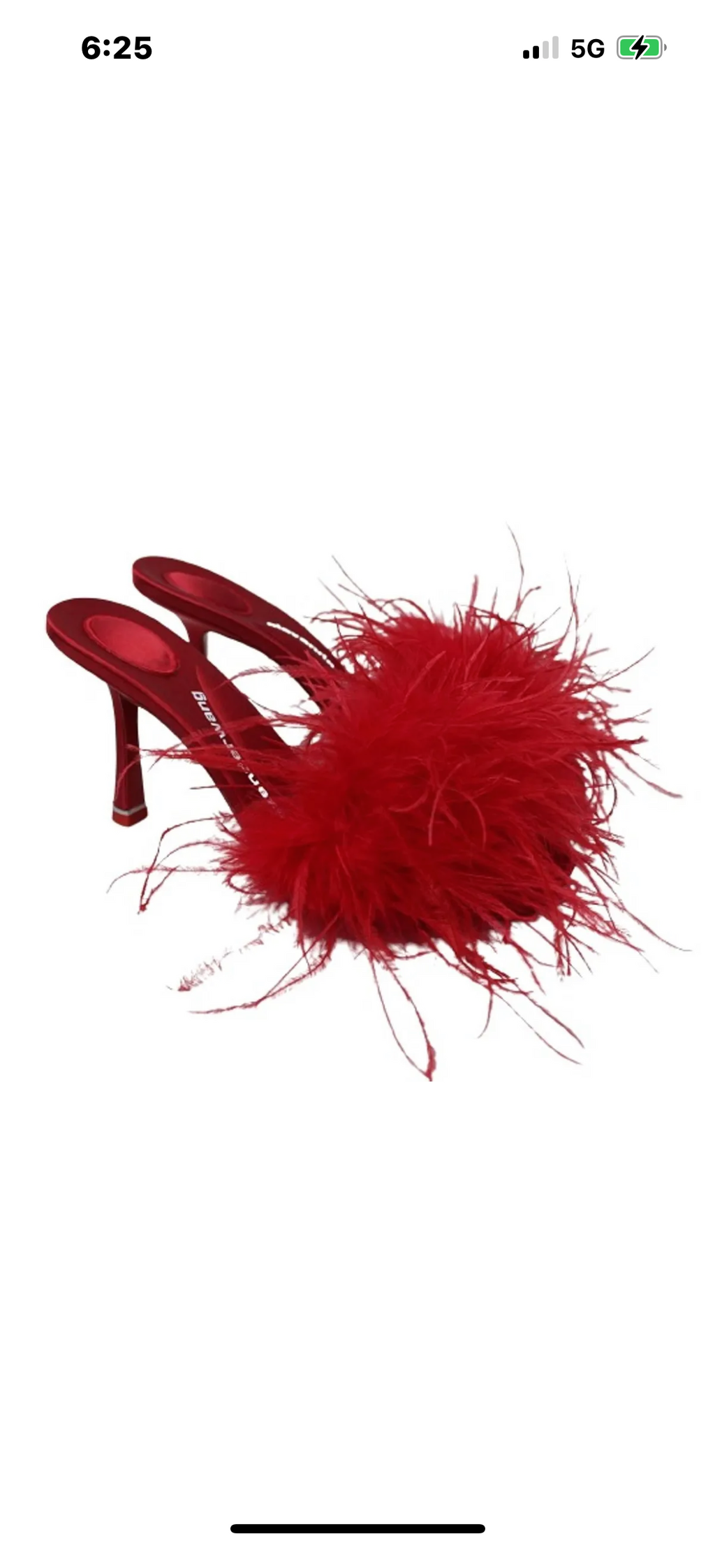 ALEXANDER WANG Ladies Lulu 85 Red Satin Feather Heels Sandal