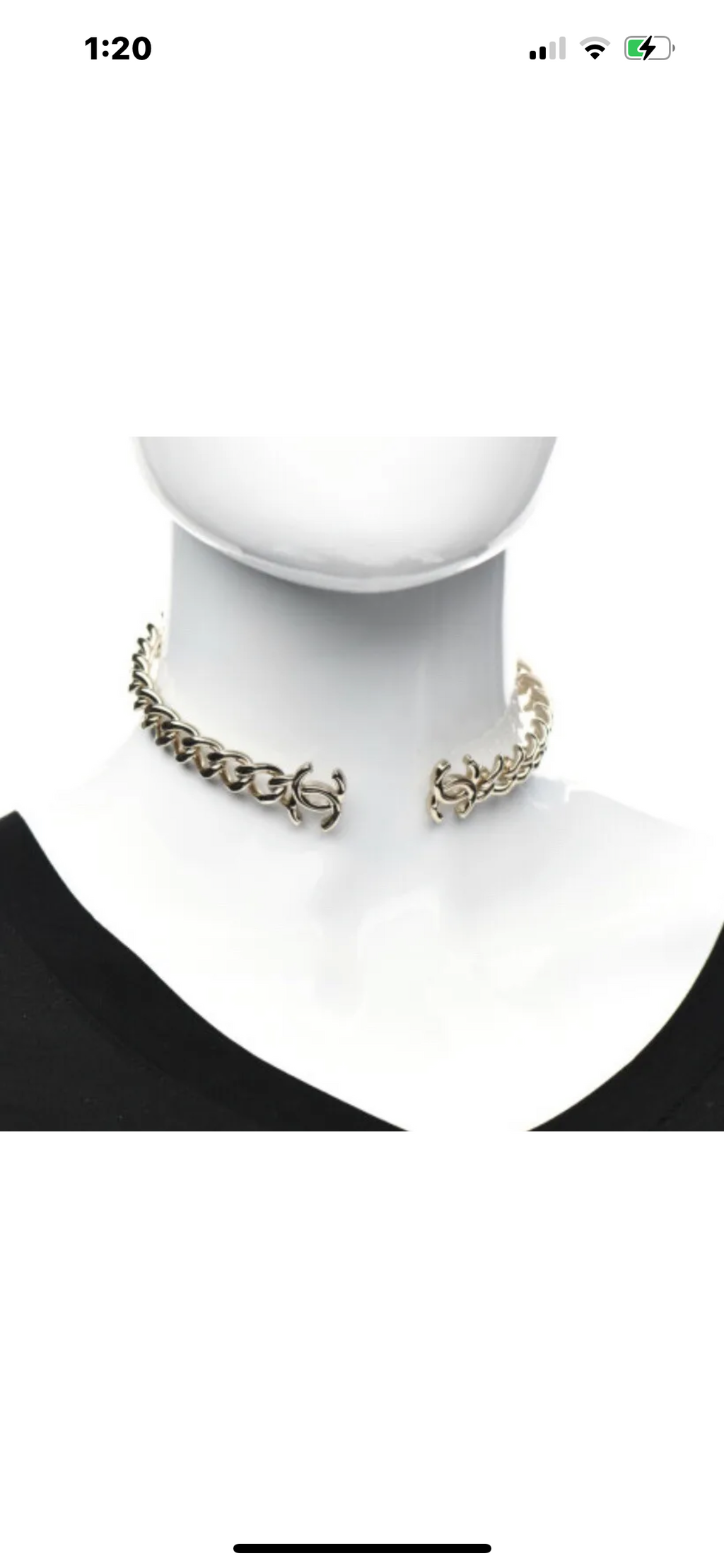 Chanel cc metal gold choker