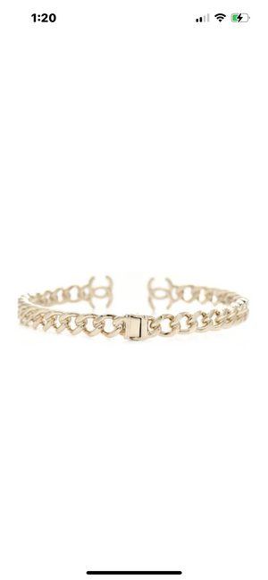 Chanel cc metal gold choker