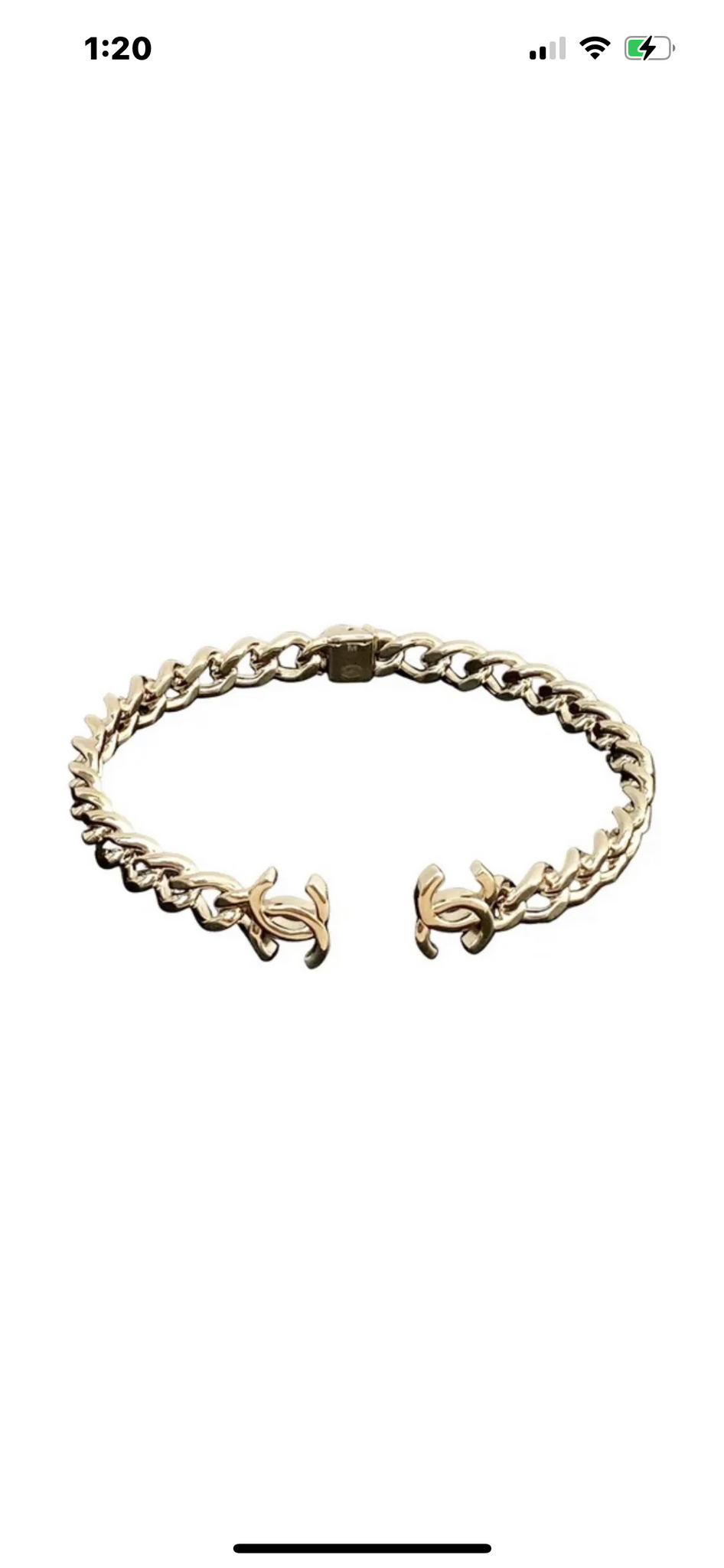 Chanel cc metal gold choker