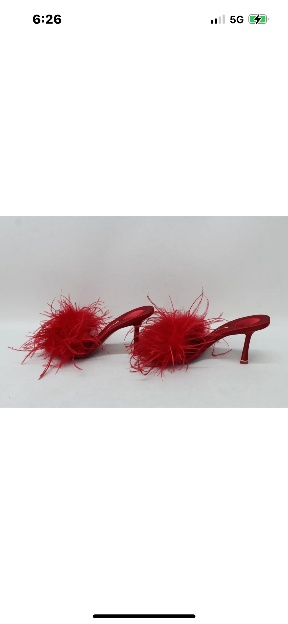 ALEXANDER WANG Ladies Lulu 85 Red Satin Feather Heels Sandal